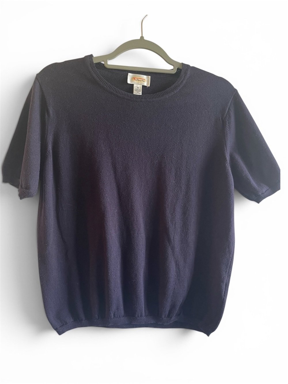 Talbots Black Short Sleeve Knit Top Size M
